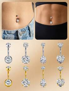 1pc Sexy 14G Belly Button Ring Belly Rings Belly Button Piercing Jewelry For Women Belly Button Rings Belly Ring Neval Rings For Beach Vacation - Multiple Styles - 1.6*10mm - View 3