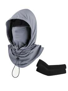 1 buah Kombo Topi dan Masker Pelindung Matahari Unisex, Topi Matahari Musim Panas untuk Wanita, Penutup Leher Bernapas Bahan Sutra Es untuk Seluruh Wajah, Cocok untuk Mengemudi, Bersepeda, Aktivitas Sehari-hari, Belanja, Bepergian, Perlindungan Matahari - Gaya A - View 15