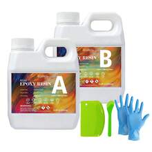 500ml/1000ml 水晶透明環氧樹脂套組 低氣味 抗UV AB膠 1:1混合 適用於DIY手工、杯墊、裝飾飾品、塗層 - B - 查看 14