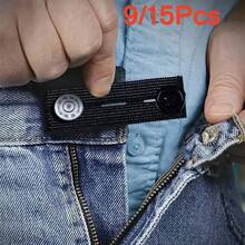 9/15Pcs Elastic Waistband Extender Buttons, Jeans Waist Size Expander No-Sew Buttons, Pants Waist Extension Tool Detachable Buttons - Multicolor - View 13