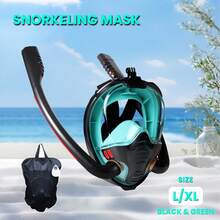 Adult Full Face Snorkel Mask With Camera Mount And 180° Wide Field Of View, Anti-Fog And Leak-Proof, Dry Top Breathing System Dual-Tube Diving Mask, Suitable For Snorkeling, Swimming Training And Other Water Activities - Multicolor - View 14