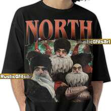 Camiseta NORTH RISE OF The Guardians, Camiseta Nicholas St. North, Merchandising Vintage de Navidad Santa ClaUSS Rotg, Camisetas Bootleg de Papá Noel - Negro - Ver 1