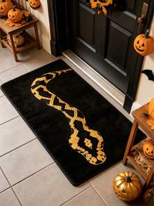 1pc Yellow Snake Pattern Hallway Runner Rug, Long Strip Carpet, Area Rug, Mat, Home Decor, Living Room Area Rug, Living Room Home Decor, Room Decor, Washable Rug, Halloween Gift - Yellow Snake - View 2
