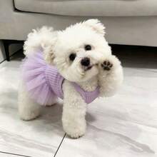 1pc Taro Purple Sleeveless Mesh Tutu Pet Dress, Summer Breathable Princess Style Camisole Outfit For Small Dogs And Cats - Purple - View 8