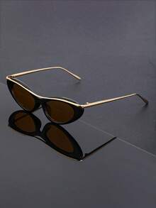 New Fashion Cat Eye Small Frame Glasses Unique Brow Frame Design High-End Glasses Suitable For Women And Men For Photography Daily Wear Decorative Glasses - Multicolor - View 5