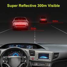 Universal Car Rear Bumper Reflective Warning Strip, 90cm Long Distance High Bright Reflector Decal, Waterproof UV Resistant Self Adhesive Anti-Collision Safety Sticker For Car Trunk Exterior Modification Fit Sedan SUV Pickup Van - Reflective Strips - View 4
