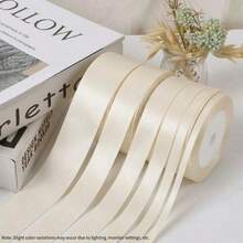 Double-Sided Glossy High-Density Colorfast Satin Ribbon, Suitable For Gift Box Packaging, Handmade Bow Hair Accessories, Flower Bouquet Bundling, Wedding Party Venue Decoration, Christmas, Valentine's Day Holiday Decor, Party Decoration, Halloween Decoration. (Machine Dyed, Slight Color Difference) - Multiple Styles - View 1