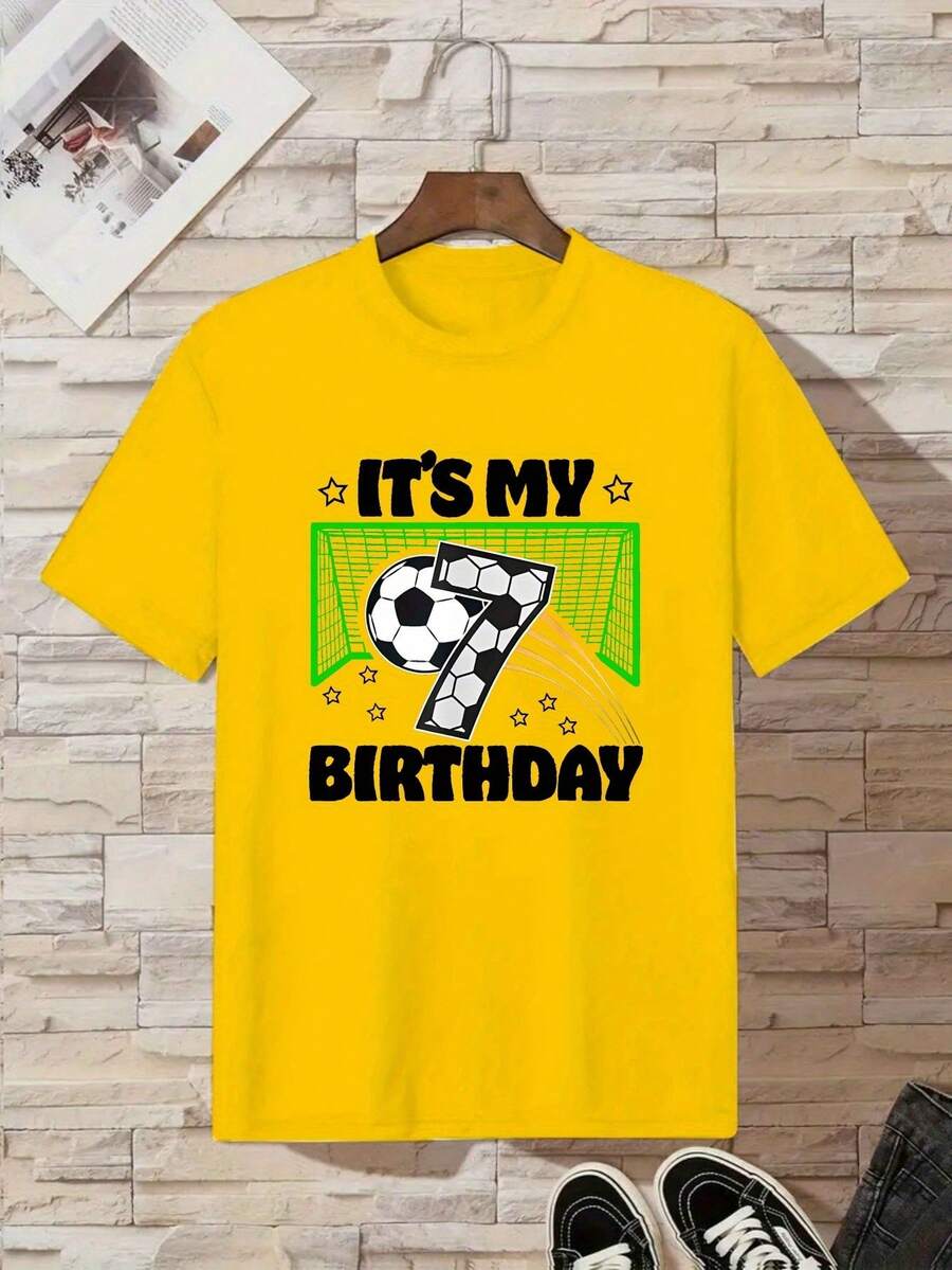 Short-Sleeved T-Shirt For Boys - Yellow - View 1