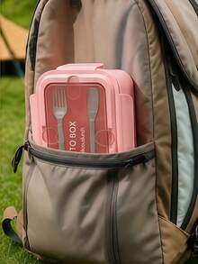 Adult Lunch Box, Outdoor Lunch Box, Bento Box With Utensils, 3-Compartment Lunch Box, Microwave , Suitable For Students Back To School, Office Workers, Outdoor Camping And More - Multicolor - View 4