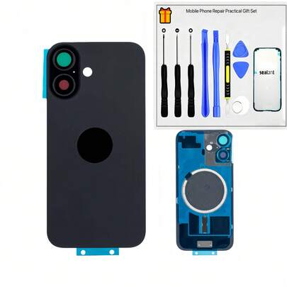 For IPhone 16Pro Max/16Pro/16Plus/16 Back Glass Battery Cover Back Cover Glass Material With Repair Tools + Sealing Adhesive Strip, For Replacement And Repair
