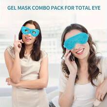 2 miếng mặt nạ mắt thư giãn nóng & lạnh tái sử dụng, mặt nạ gel làm mát với dây đeo điều chỉnh được, mặt nạ ngủ ôm khít thoải mái, dụng cụ chăm sóc da - Nhiều màu - Xem 4
