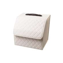 Car Trunk Leather Storage Box Multi-Functional Foldable Organizer Travel Essential Car Interior Decoration Accessory Bowknot Container For Vehicle Organization - Multicolor - View 20