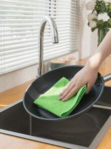 5/15/20pcs Random Color Super Soft Microfiber Cleaning Cloths, 25*25cm, Absorbent Cleaning Rags, Suitable For Kitchen, Glass, Home Use - Kitchen, Bathroom, Household - Multicolor - View 3