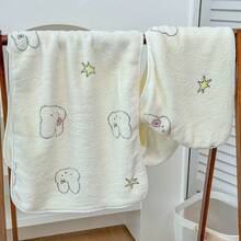 MIFFY 官方可愛星星兔珊瑚絨浴巾，加厚吸水快乾圍裹巾，柔軟女款居家浴袍配件，2026 熱銷 TK Ins 風格浴室日常必需品 - 彩色 - 查看 10
