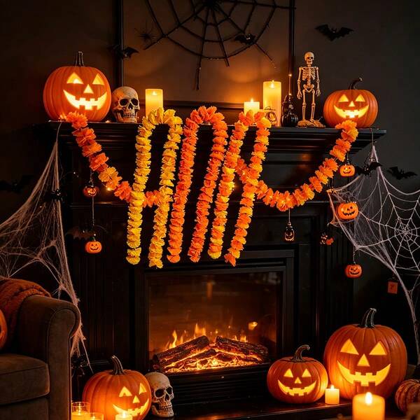 41 piezas Guirnalda de flores de cempasúchil artificial, tela no tejida naranja y amarilla, decoración para festivales y bodas, para decoración de Diwali, Día de Muertos, flores amarillas, boda, Halloween, decoración del hogar, accesorios para fiesta de boda nupcial y cumpleaños, corsage de muñeca hecho a mano, cabeza de flor de múltiples pétalos, estilo bohemio, decoración de pared para hogar, boda y fiesta, decoración de ventana nupcial
