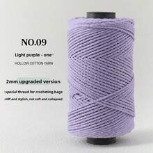 [1 buah] Benang Berongga Tebal Sedang 2mm, Benang Campuran Linen untuk Rajutan Tangan DIY Topi dan Tas - Model baru - View 15