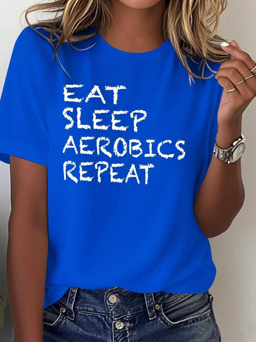 Motion AEROBICS Women's T-Shirt: Pure Comfort - Blue - View 1