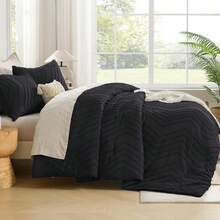 Andency - Queen Size Comforter Set For Queen Bed, Bohemian, Soft, Warm, Tufted And  Design, Neutral Tone, Aesthetic, Rustic, Beautiful, Textured, 3 Pieces, Beige/Cream - Black - View 7