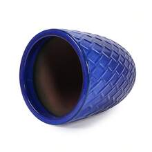 Large Handcrafted Ceramic Flower Pot, 42 Cm Diameter * 54 Cm Height, Royal Blue With Diamond Pattern, Breathable, Frost Resistant, With Drainage Holes For Large Indoor And Garden Plants. - A - 查看 7