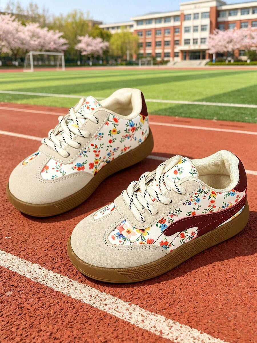 1 Pair Vintage German Training Shoes For Young Girls, Comfortable Soft ...