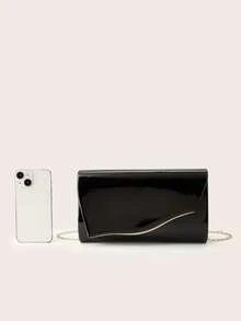 Noctella Minimalist PU Material Small Square Bag, Mature Elegant Crossbody Bag, Sophisticated Fashionable Evening Bag, Suitable For Women's Birthday Party, Evening Party Shoulder Bag - Black - View 7