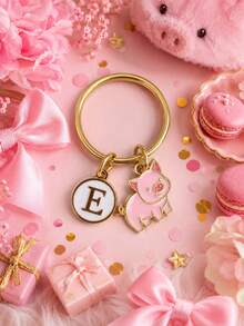 Personalized Pig Keychain, Gift For Men And Women, Back To School Gift - Pink - View 3