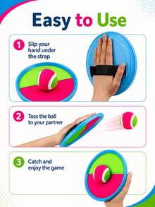 Outdoor Sports Ball Toy, Catch And Throw Ball Game, Outdoor Sports Racket, Palm Ball, Yard Holiday Party Game Toy, Outdoor Interactive Sticky Ball Throwing Game Toy, Backyard Beach Toy, Suitable For Adults/Families As Easter Gift - Multicolor - View 10