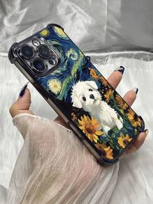 Fundas para celular de moda 2026DF218 Perro girasol, diseño artístico de Van Gogh Funda transparente para Galaxy S26 S25 S24 S23 S22 S21 S20 Note20 Ultra Note10 Plus FE S25 Edge A36 A56 A26 A07 A55 A54 A35 A34 A32 A25 A24 A16 A15 A13 A12 A06 A05s A05 A04e A03s A02s A03 Core F04 M04 M05 F05 para G52 G84 G54 E15 G30 G20 G10 para Honor 90 Pro X5B X9B X9A X40 Magic6 Lite Pura 70 Pro 70 Ultra para Vivo Y17s Y28 Y17 Y36 Y27s para Redmi Note 14 13 12 11 10 Pro Plus 13C 14C 9A  X5 M6 Pro para OPPO A38 A - Negro - Ver 1