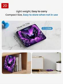Purple Butterfly And Bird Pattern Body Weight Scale, Throom Electronic Scale, With Backlit LED Display, High Precision, Max Capacity 400lbs/180kg - A - View 5