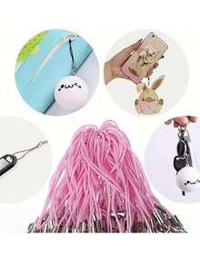 20pcs 65mm Colorful Phone Lanyard Lobster Clasp Hanging Rope Phone Chain Eyelet Handmade Rope Pendant Cartoon Polyester Key Doll Rope Pendant Key USB Drive Lanyard - 100 Lobster Ropes - View 3