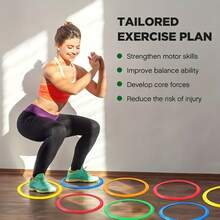 Improves Agility Speed & Coordination Colorful Hopping Rings Jump Grid Training Circles For Soccer Football Agility Ladder Alternative Outdoor Indoor Sports Exercise Equipment Random Colors - Multicolor - View 4