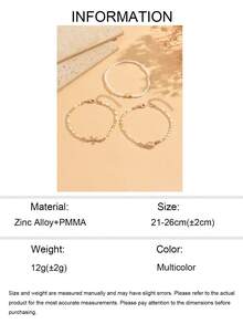 3pcs/Set Vacation Ocean Style Small Fish Starfish Shell Decor With Gold White Rice Bead Fashion Versatile Anklet Women's Foot Jewelry Suitable For Summer Beach Outings And Daily Wear, Rice Bead Color And Size Are Random And Not Fixed - Multicolor - View 5