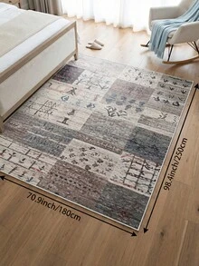 1 pieza Alfombra de patchwork multicolor para sala de estar, adecuada para cocina, comedor, dormitorio, decoración de habitación festiva, interior/exterior, oficina, vestíbulo, felpudo antideslizante, alfombra de baño, pasillo, área de estudio y juegos - Multicolor - Ver 14