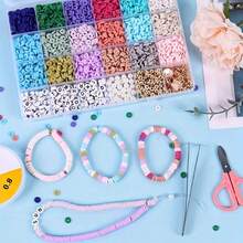 4 Colors Vibrant Soft Clay, Approx. 5760pcs Small Polymer Clay Beads, DIY Jewelry Bracelet Making, Afternoon Tea Party Handmade Beading Activity, Creative Crafting - Multicolor - View 11