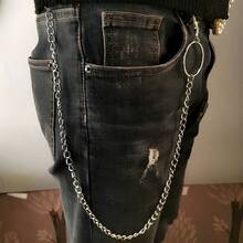 1 pieza Cadena de pantalones de metal multicapa estilo gótico punk Y2K, accesorio de cadena corporal para hombres, adecuado para la escuela, Halloween, etc. - Multicolor - Ver 10