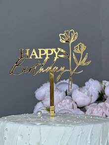 Shiny Birthday Cake Decoration, 3D Double-Sided Cake Topper, Perfect For Enhancing Birthday Cake Presentation, Also Suitable As Photo Booth Prop - Multicolor - View 13