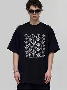 blusa casual mujer veranoCamiseta de Verano Exótica con Diseño Gótico, Corte Holgado, Regalo Único para Hombres y Mujeres - Negro - Ver 1