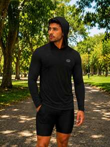 Kit 3 UV Protection Thermal Second Skin T-Shirt With Hood - màu đen - Xem 5