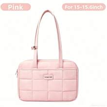 DANYCASE Bolsa para portátil de 13.3-15.6 pulgadas, bolsa de almacenamiento portátil para computadora, funda ligera de unicolor para tableta, unisex, adecuada para iPad - Rosa - Ver 10