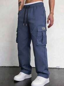 Men's Hiking Pants, Cargo Pants With Drawstring And Multiple Pockets For Travel, Hiking, And Physical Activities - Grey - View 1