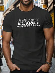 Dads With Daughters Do Print T Shirt, Tees For Men, Casual Short Sleeve T-Shirt For Summer - 白色 - 查看 10