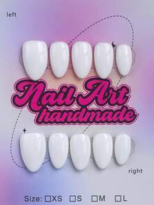 10pcs/Set Handmade Almond-Shaped Y2K Baddie Style Nail Tips, Nude & White Color With French Tip Design, Suitable For Party, Wedding, Daily Wear, Includes Nail Tools, Great Gift For Women & Girls Nails Nail Supplies Handmade Press On Nails - White - View 1