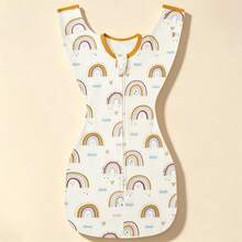 Infant Anti-Startle Swaddle, Soft And Breathable Fabric, Non-Stuffy, Dual-Direction Smooth Zipper For Easy Opening And Closing, Rainbow And Swan Cartoon Patterns, Tailored To Fit Newborn , Suitable For Spring/Autumn Daily Wear And Summer Air-Conditioned Rooms, Essential For Newborn Babies - Multicolor - View 12