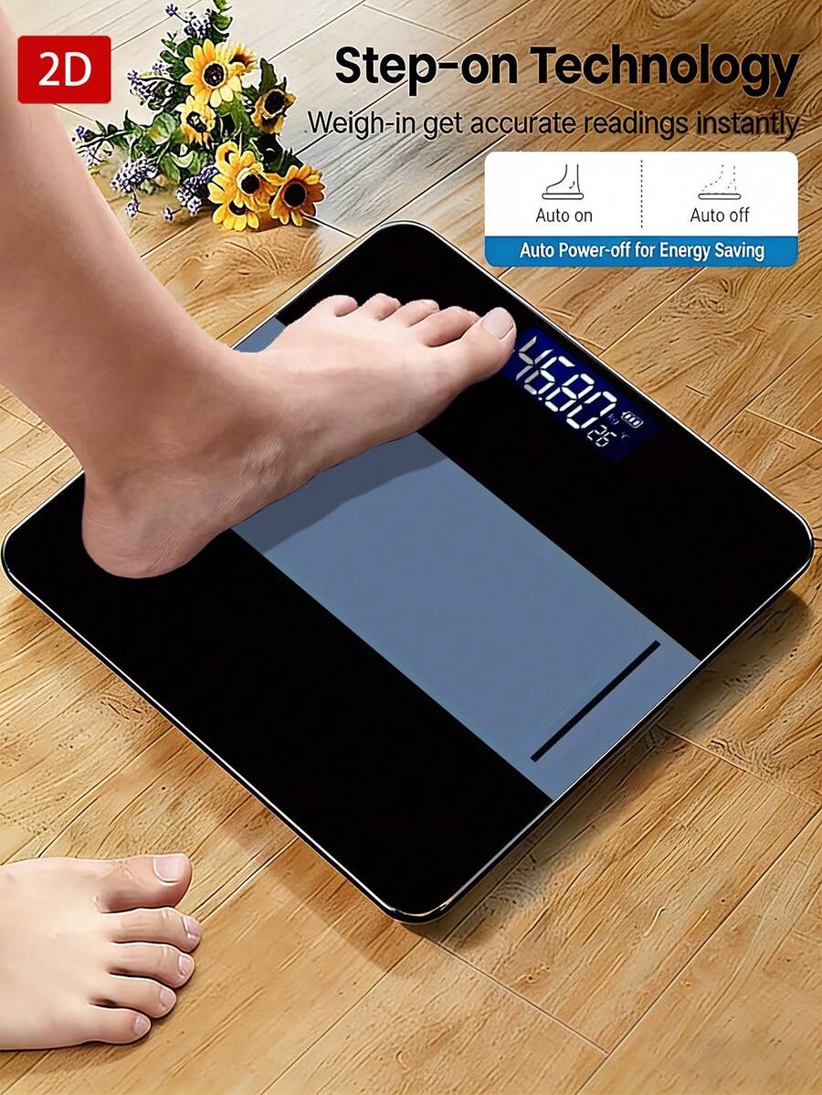 1pc Digital Bathroom Scale, High Precision Weight Scale With Backlit LCD Display, Rounded Design, Portable Design, High Aesthetic Exquisite Weight Scale, 400lbs