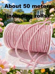 1/5/10/50m Benang Manik-Manik Rhinestone Mengkilap - Tali Kaca dan Plastik Non-Elastis 4mm, Cocok untuk Perhiasan DIY, Gelang, Kalung, Tali Sepatu, dan Tali Tas - Garis Dekoratif Berkilau yang Dapat Dipotong, Pembuatan Kalung | Tampilan Mengkilap | Garis Non-Elastis - tali berlian imitasi - View 67