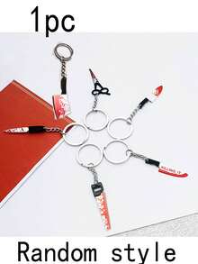 3pcs Printed Bloodstain Weapon Keychain (Knife, Axe) - Featuring Bloodstain And Serrated Design; Fashionable Decorative Keychain; Suitable For Birthday, Holiday Exchange, Or As Horror-Themed Birthday And Halloween Gift - One Size Fits All - View 8