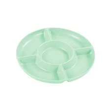 3pcs Divided Serving Trays, 10-Inch Shatterproof Chip & Dip Platter, Melamine Compartment Snack Server, Suitable For BBQ Picnic Party, Dishwasher , Ideal For Fruit, Vegetables, Candy, Snacks, Desserts - Five-grid Plate - View 10