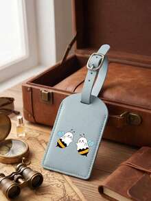 1pc Bee Pattern Luggage Tag, PU Material, Carnival Cruise Luggage Tag, Personalized Luggage Tag, Cute Luggage Tag, Luggage Identification Tag, Address Card Boarding Pass, Portable Label, Travel And Outing Essential Card Holder Luggage Tag, Flight University Luggage Tag, Backpack Anti-Loss Privacy Protection - Multicolor - View 8