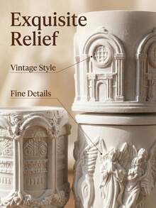 1pc Roman Relief Candle Cup Mixed Soy Wax Candle, Romantic And Cute, Perfect Home Decor For Autumn And Winter, Ideal Gift For Friends And Loved Ones. Suitable For Friends Gathering, Wedding, Yoga And Spa, Creates Romantic Candlelight Dinner Atmosphere, Also Can Be Used As Birthday Candle - 1PC - View 5