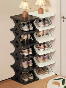 9/6/3 Tier Vertical Shoe Rack, Space-Saving, Narrow Shoe Rack, Small Shoe Rack, DIY Freestanding Shoe Storage Rack, Suitable For Entryway, Closet, Hallway, Easy To Assemble And Sturdy, Room Decor, Halloween Decor, Autumn Decor (Random Color) - Multicolor - View 4